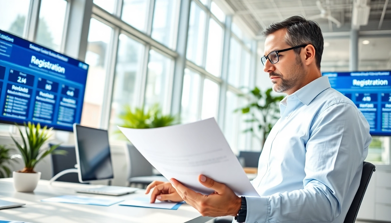 Reviewing Registration and certification in Federal databases for federal contracts in an office setting.
