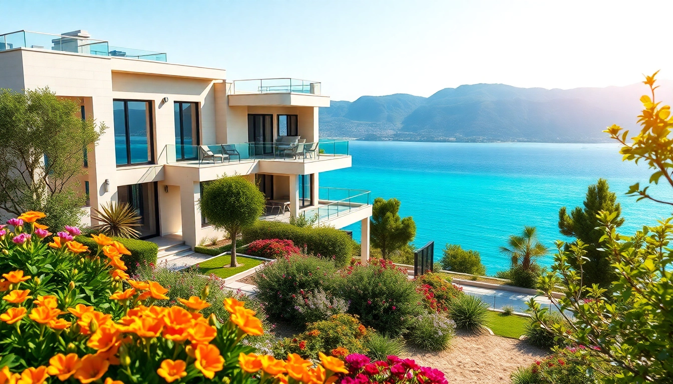 Showcasing beautiful houses for sale in Alanya Turkey amidst a stunning Mediterranean backdrop.