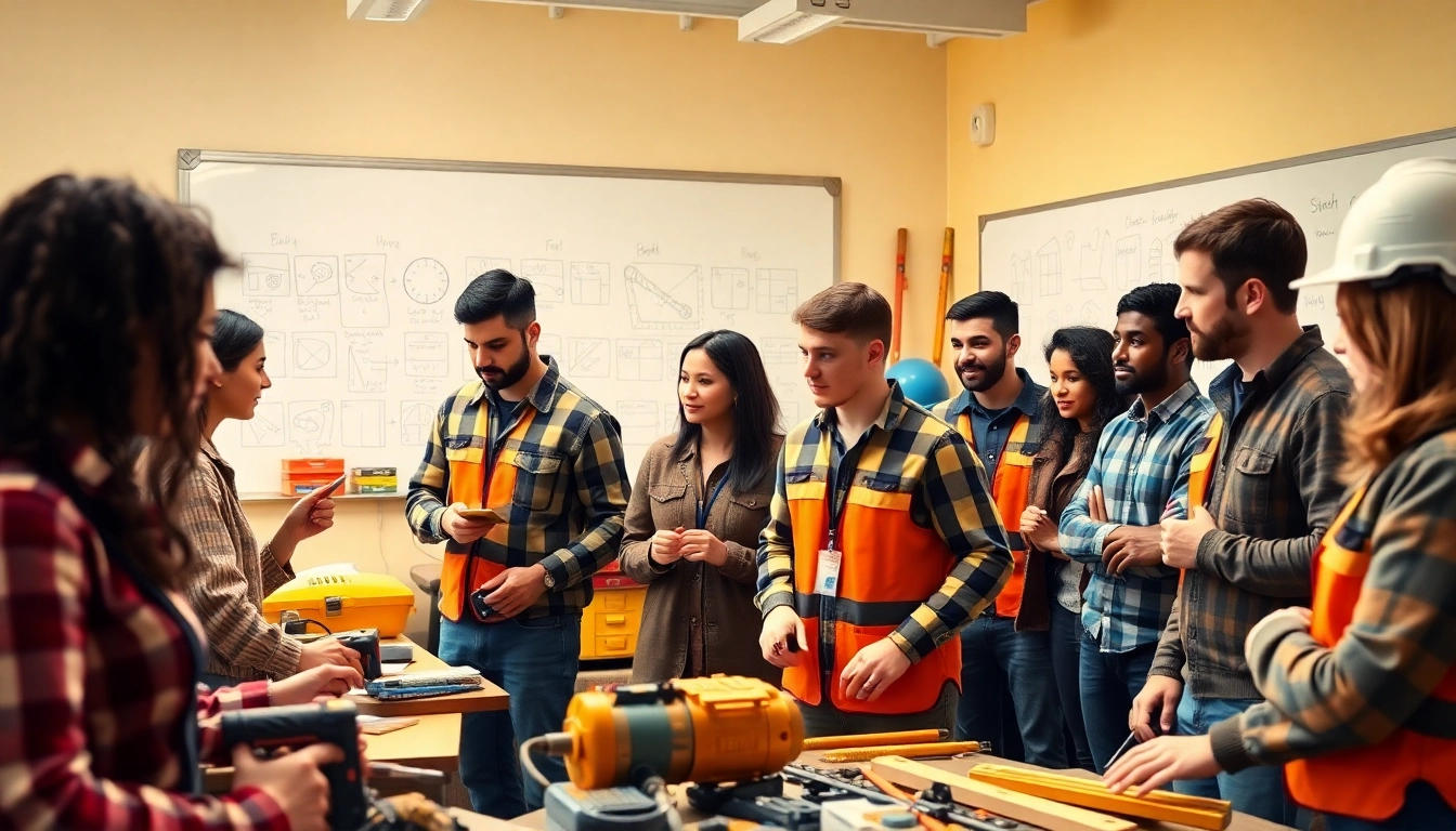 Students at construction trade schools in Texas honing their skills in a vibrant classroom environment.