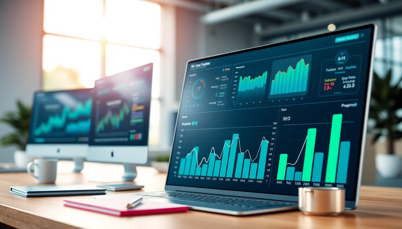 Analyze your website performance with an engaging SEO Rank Tracker dashboard illustration.