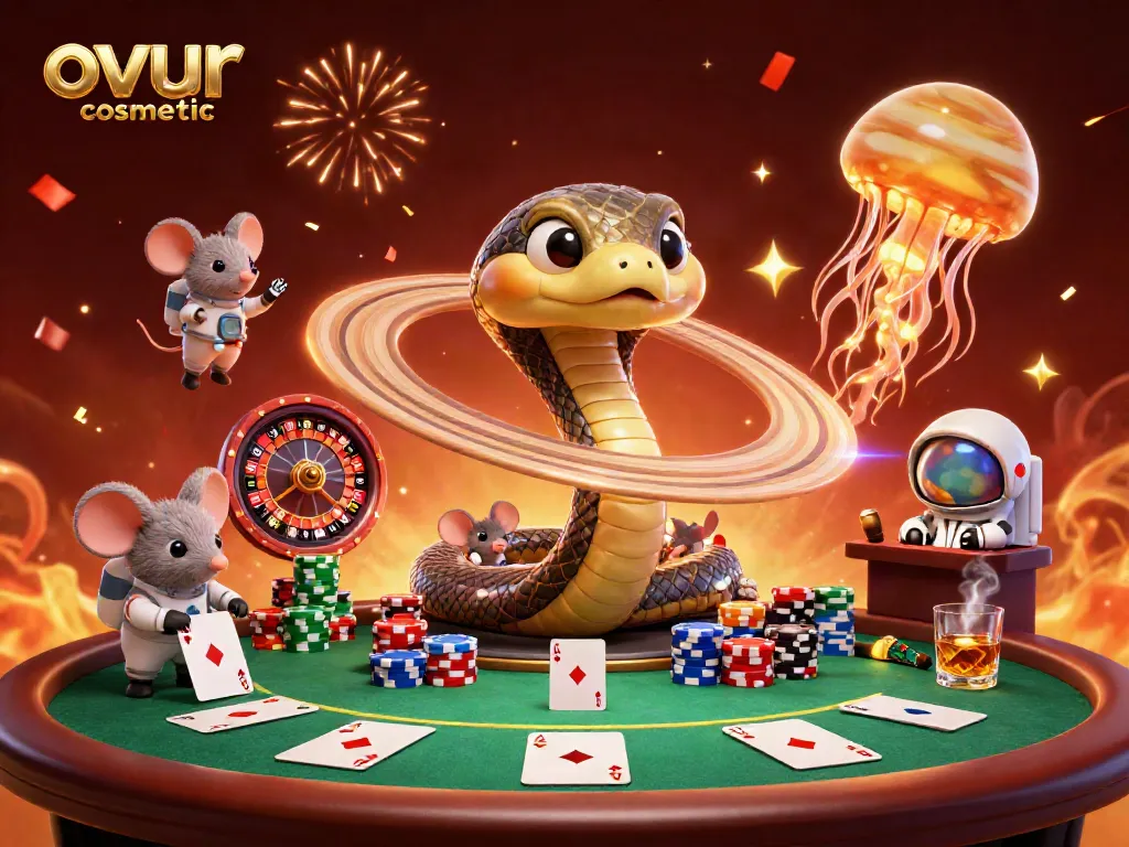 Experience thrilling gameplay in the ovur cosmetic scene with astronaut mice betting on the cosmic roulette.