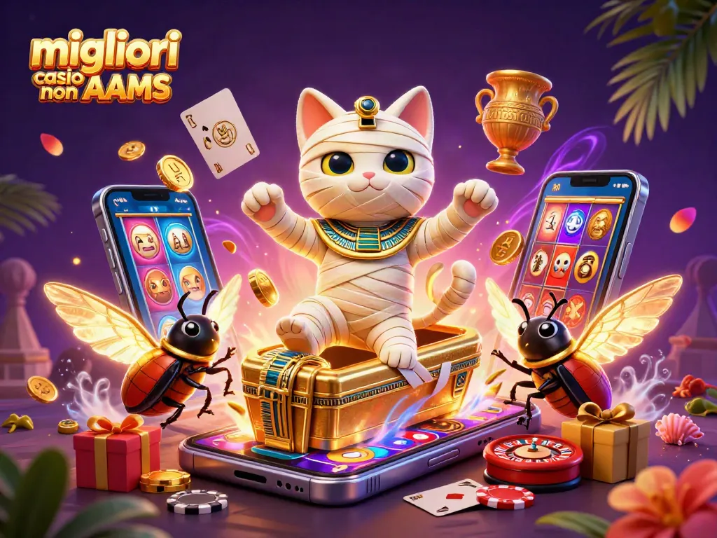 Gioca nei migliori casino non AAMS con un gatto mummia egiziano e giochi di slot!