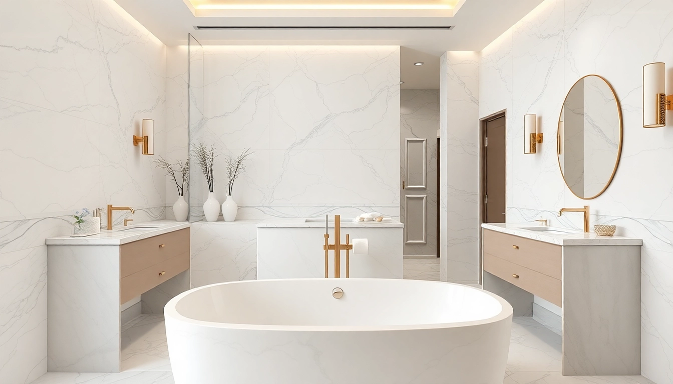 Transform your elegant bathrooms with a design featuring luxury finishes and sophisticated elements.