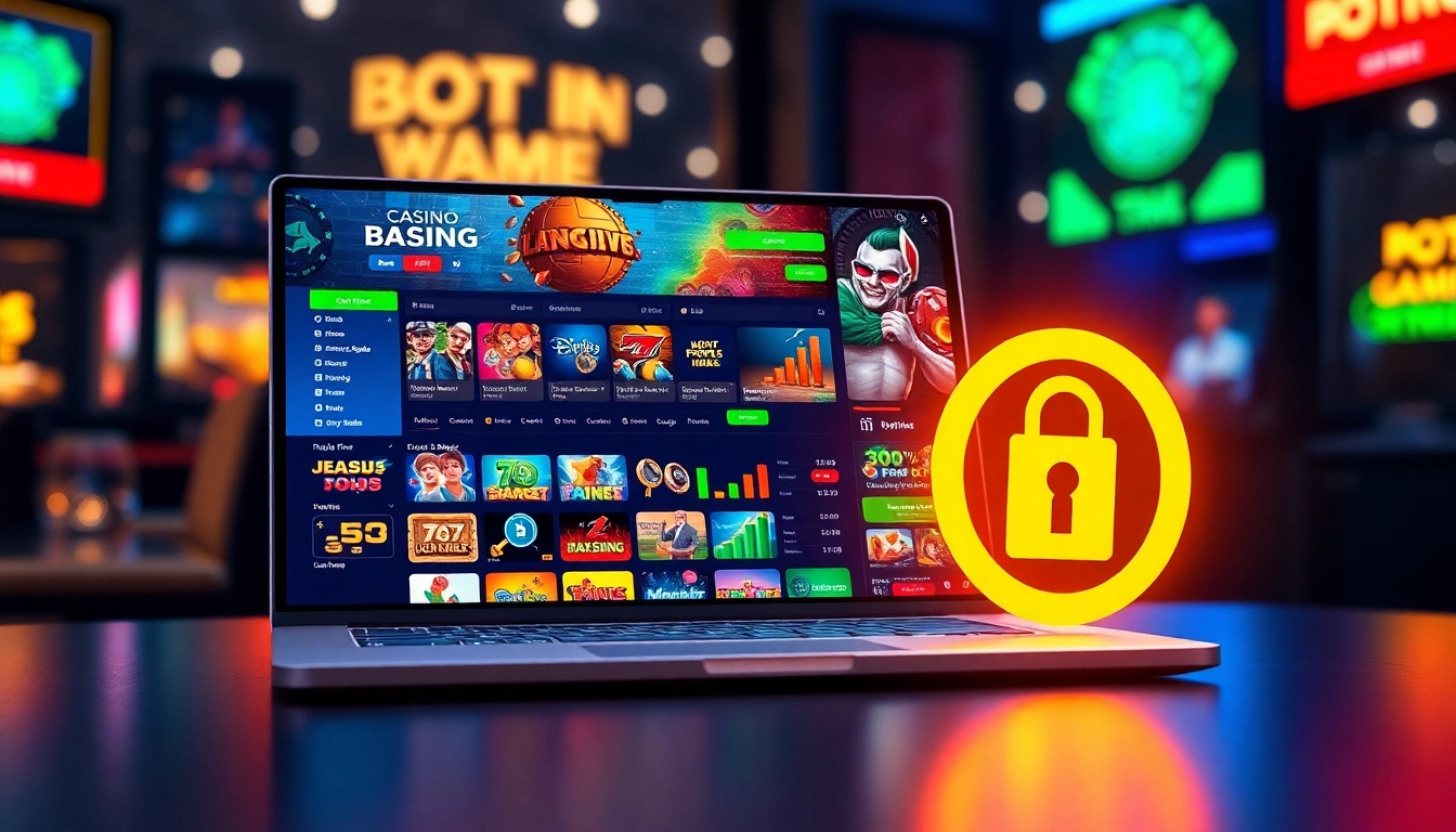Link chính thức Winvn displaying a modern online gaming interface with vibrant casino games.