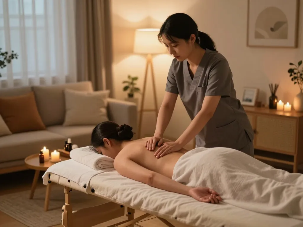 편안한 분위기와 숙련된 치료사와 함께하는 아늑한 가정 환경에서의 출장안마 세션