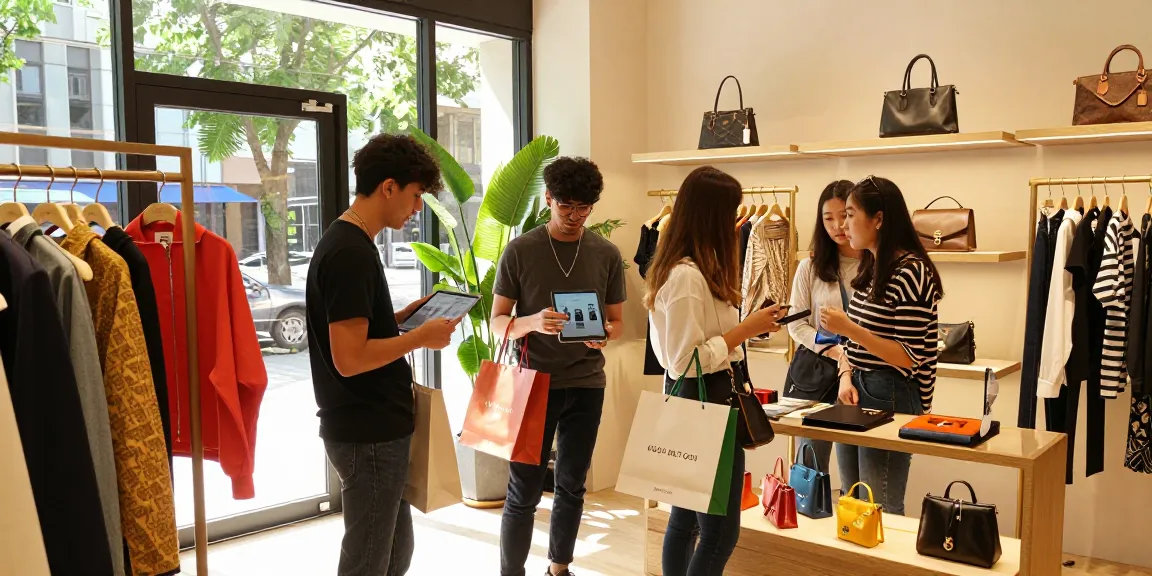 Exciting shopping experience at a 레플리카 사이트 showcasing luxury replica handbags and accessories.