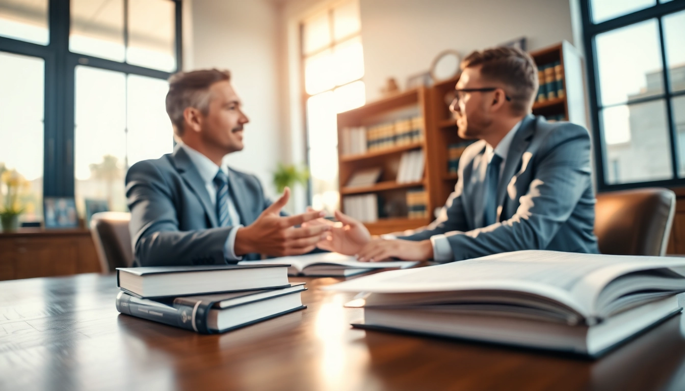 Clearwater truck accident attorney consulting with a client in a professional office space.