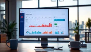 Utilize effective strategies with our youtube smm panel showcased on a modern desk interface.