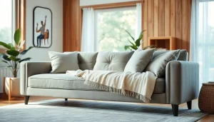 Showcasing a plush sofa bed in a cozy setting, emphasizing the appeal of sofa beds uk for stylish living.