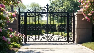 Stunning custom steel gates enhancing a garden's elegance and security.
