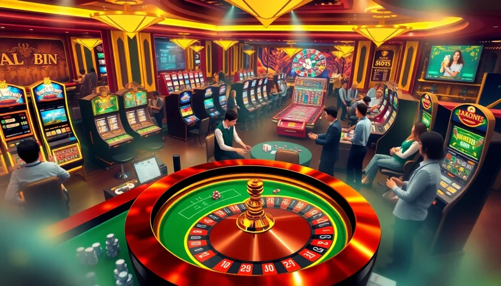 Players enjoying a thrilling gaming experience at Liên Minh KJC online casino.