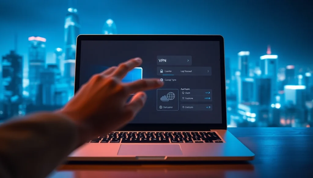 Discover the benefits of using a vpn through a sleek laptop interface displaying security features.