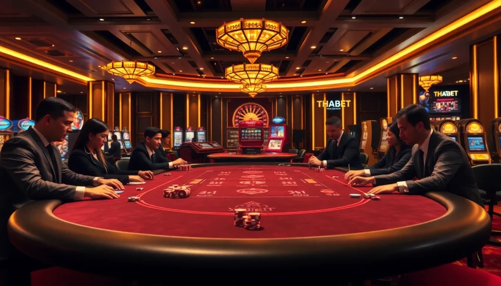 Experience professional gambling at Trang Chủ THABET with vibrant casino tables and exciting gameplay.