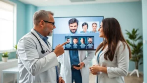 Consultation for hair transplant with medical professionals highlighting options in a clinical setting.