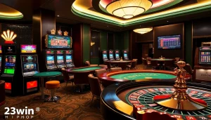 Experience the excitement of winning at 23win.hiphop with luxurious casino visuals and vibrant gaming action.