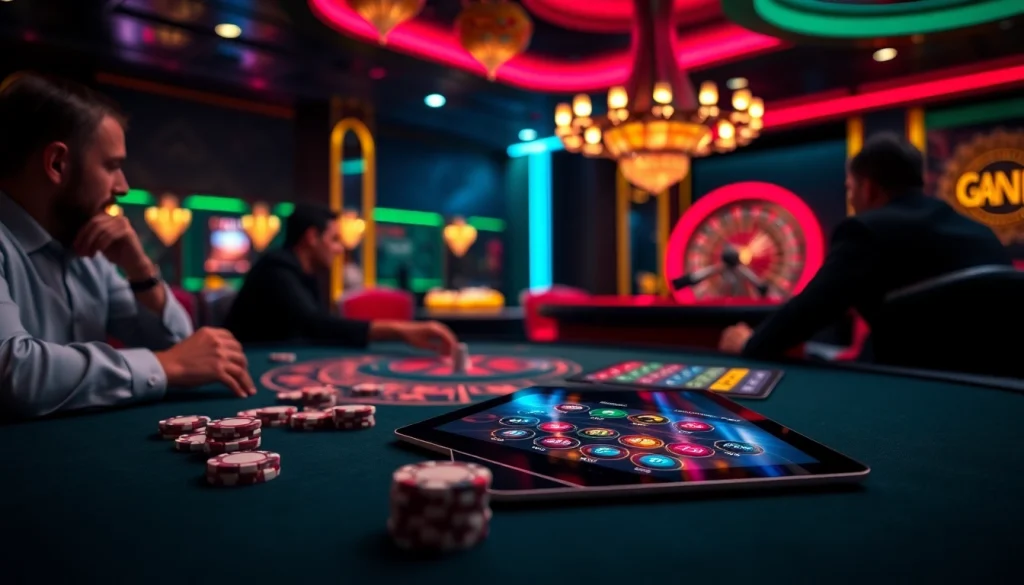 Engage in thrilling gambling with free porn games on a poker table in a luxurious casino setting.