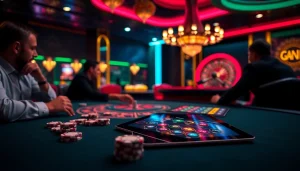 Engage in thrilling gambling with free porn games on a poker table in a luxurious casino setting.