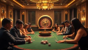 Players engaging in a high-stakes game at XX 88's luxurious casino.