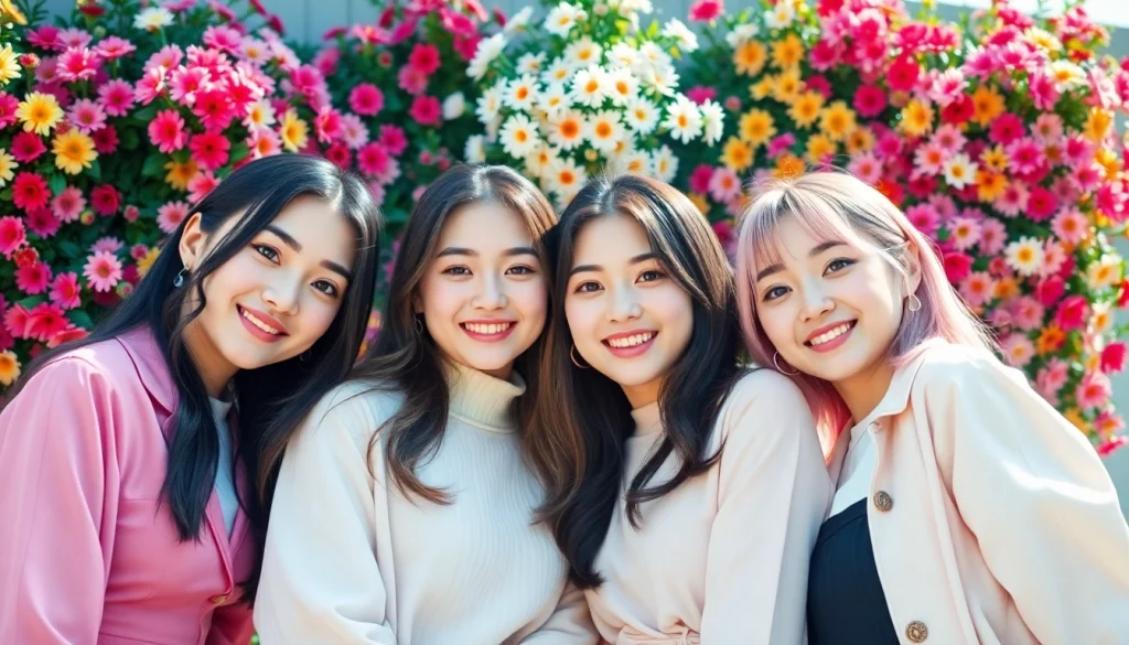Four blackpink members Jisoo, Jennie, Rosé, and Lisa in vibrant outdoor portrait.