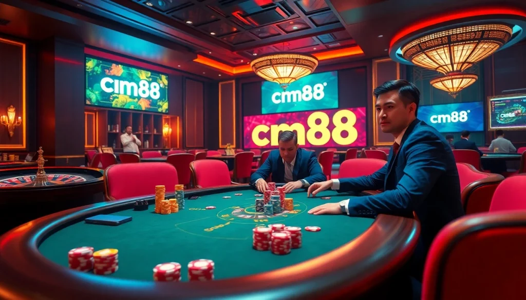 Experience the thrill of the casino with cm88 at a high-stakes poker table.