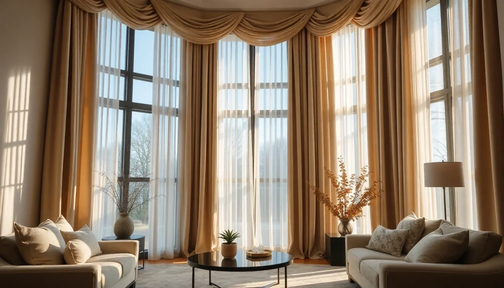 Verduisterende gordijnen in een stijlvolle woonkamer die natuurlijke lichtinval biedt.