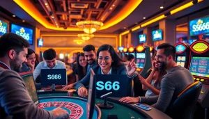 Experience the excitement of online gaming at s666.nyc with diverse players and vibrant casino scenes.