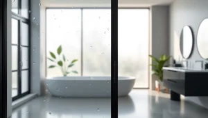 Elegant black shower door black frame featured in a modern bathroom with a serene ambiance.