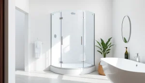 Duschkabine 90x90 komplett elegant in modernem Badezimmer mit klaren Linien und stilvollem Design.