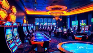 Interactive gaming scene on stimmgewitter.org, featuring vibrant casino games and enthusiastic players.