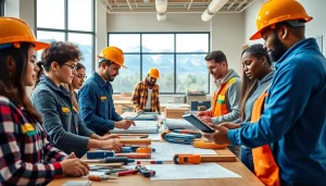 Boost your skills through construction education Colorado as students collaborate and learn in a modern setting.