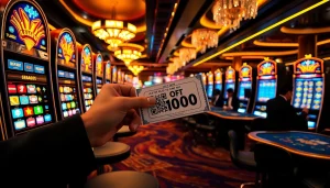 Adegan menarik aktivitas Slot Depo 1000 yang menampilkan mesin slot berwarna-warni dan setoran kode QR.