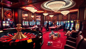 Winning players celebrating at a casino highlighted in https://88t.art/ with vibrant poker tables and roulette.
