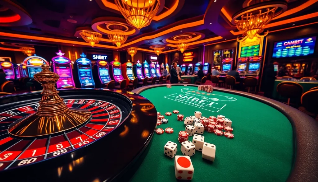 Experience the thrill at SHBET's online gaming tables, featuring dynamic poker and vibrant slot machines.