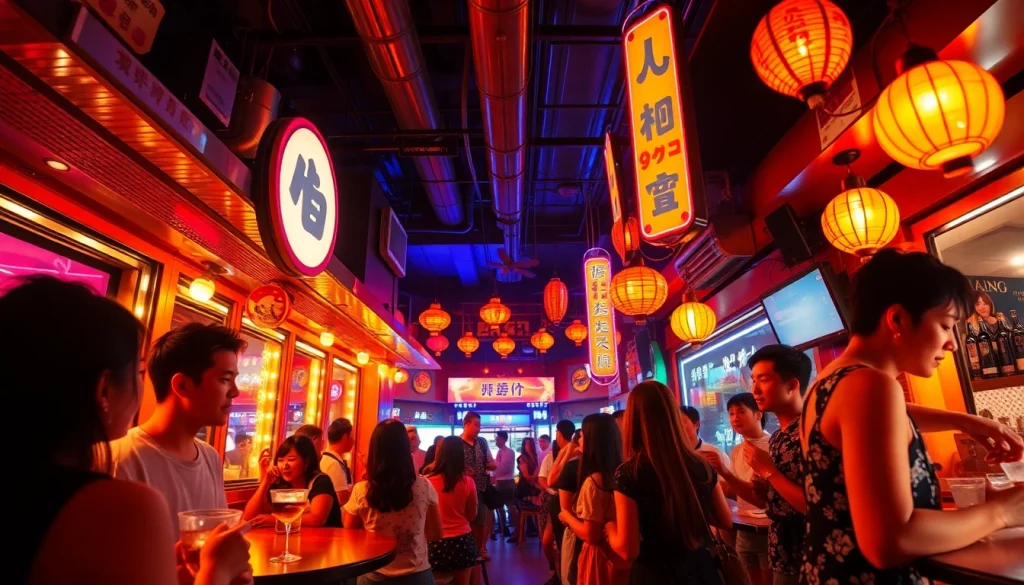 활기찬 상호작용과 생동감 넘치는 분위기로 가득한 제주도 유흥의 노래방과 셔츠룸을 선보이는 흥미로운 야 nightlife 장면.