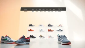 레플리카사이트의 다양한 스니커즈 디자인을 선보이는 현대적인 온라인 상점.