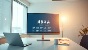 Explore innovative translation services with 有道翻译 in a modern workspace.