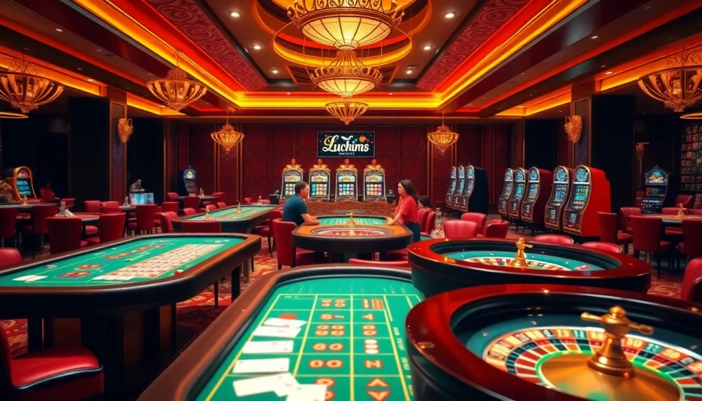 Engaging players enjoying a vibrant online gambling experience at https://luck882.co.com/ with luxurious casino elements.