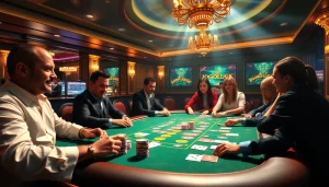 Engaging poker scene at https://jogoluck.br.com/, showcasing players, chips, and excitement.