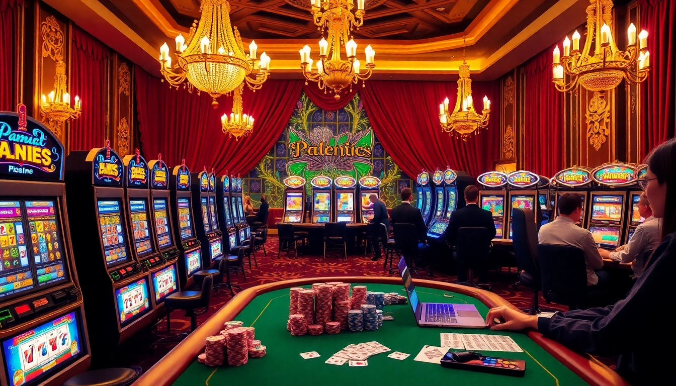 Players enjoying slot pragmatic machines in an upscale casino atmosphere, symbolizing excitement.