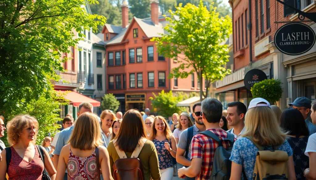 Experience enriching Clarksburg tours through engaging interactions in a vibrant downtown scene.