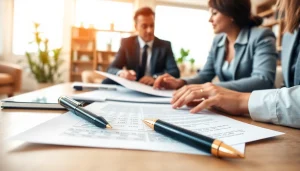 Wirtschaftsstrafrecht consultation between a lawyer and clients in a modern office.