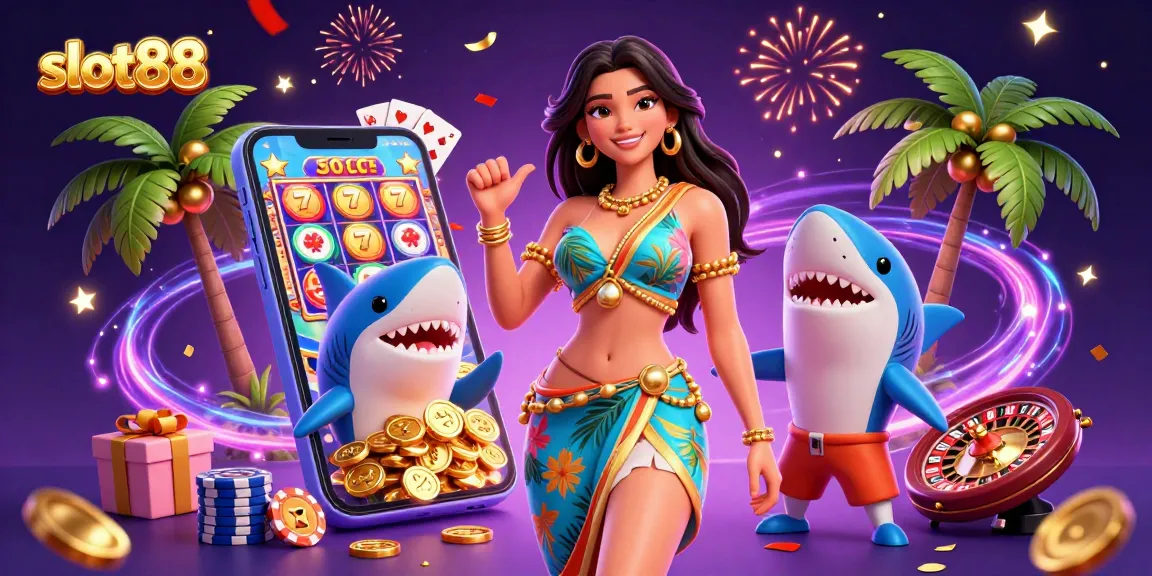 Experience thrilling gameplay with slot88 in this vibrant casino illustration.