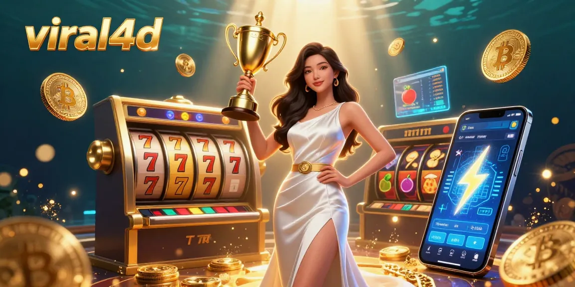 Engage in winning strategies with viral4d's thrilling slot games featuring golden trophies and jackpot elements.