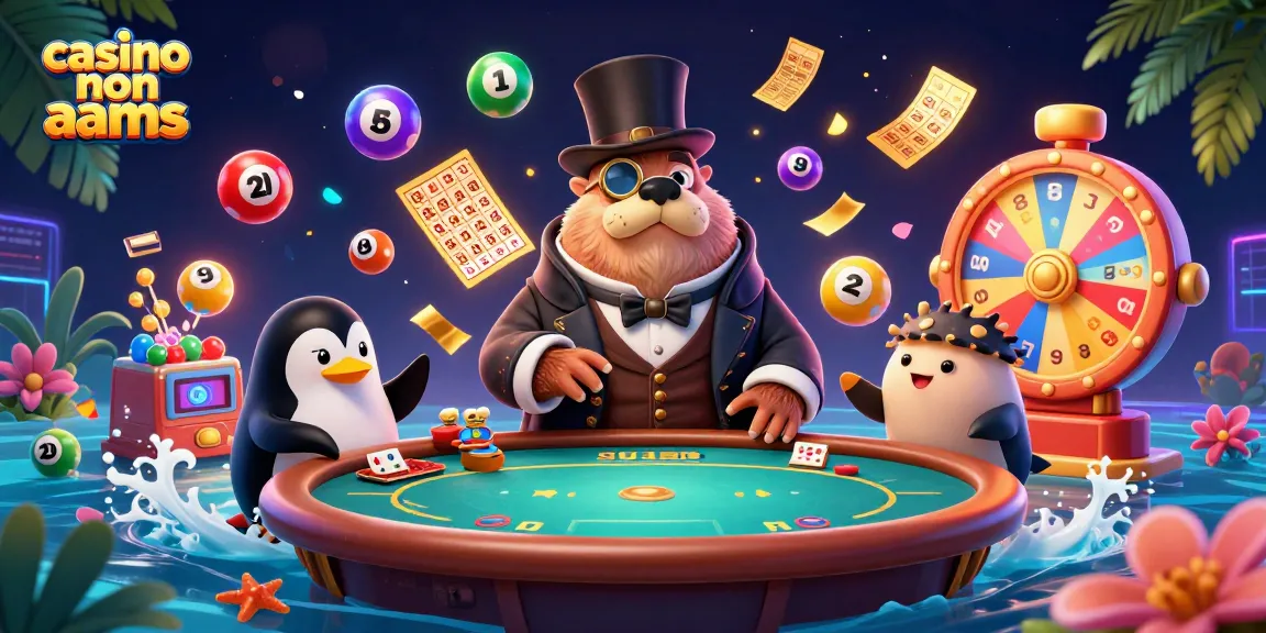 Partecipa a un gioco di poker subacqueo al casinò non AAMS guidato da un tricheco, un pesce palla e un dealer pinguino.