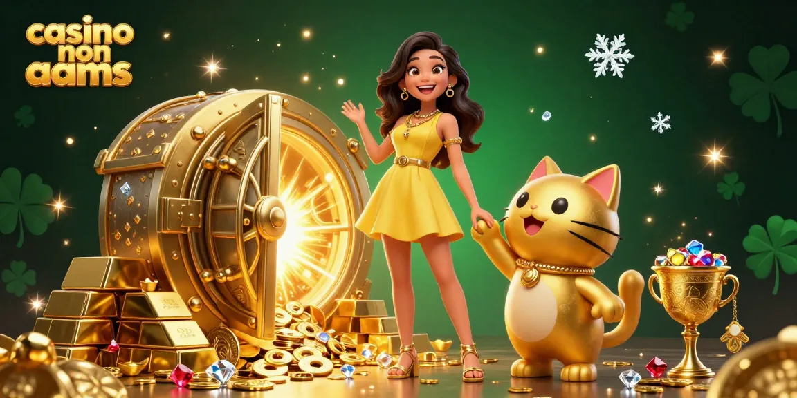 Vivi l'eccitazione del casinò non AAMS con questa vivace illustrazione di una gioiosa donna asiatica con un mascotte gatto fortunato.