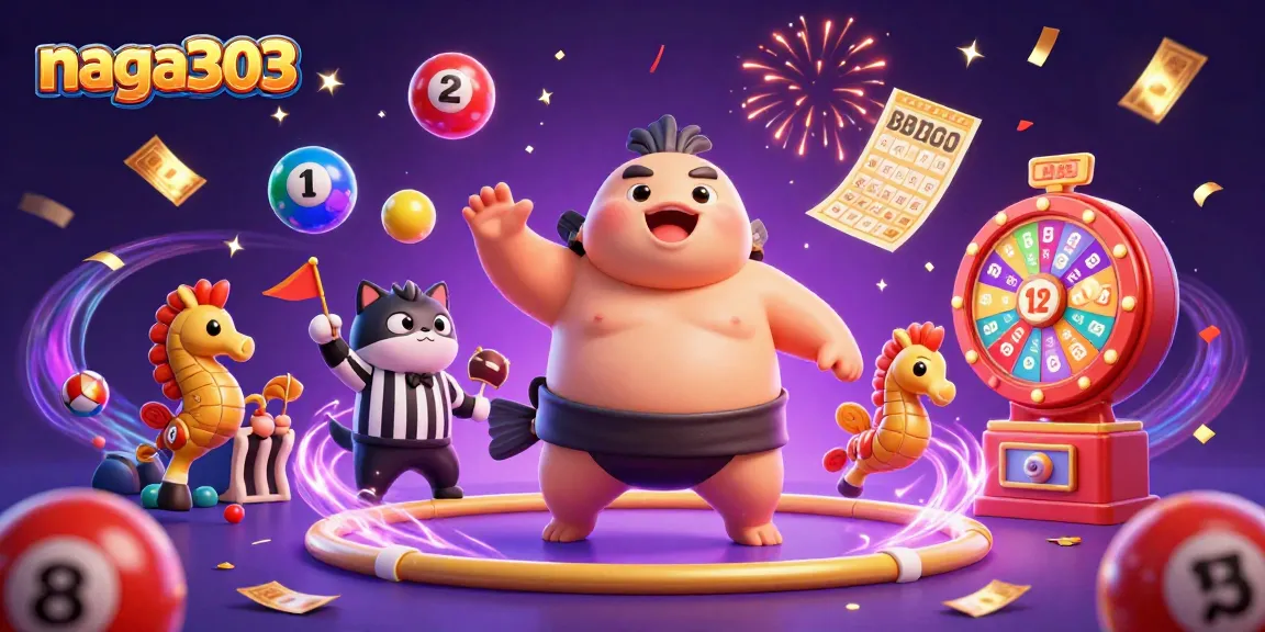 Engage in exciting lottery gameplay with naga303, featuring dynamic elements like bouncing balls and vibrant prizes.
