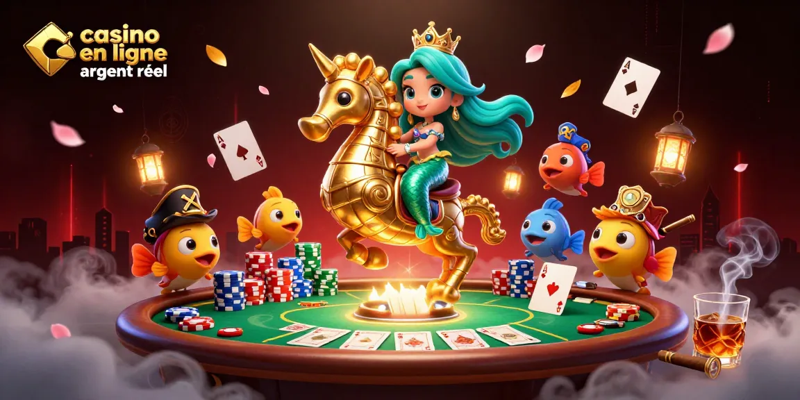 Joue à un jeu dans le casino en ligne argent réel avec une princesse sirène et un hippocampe.