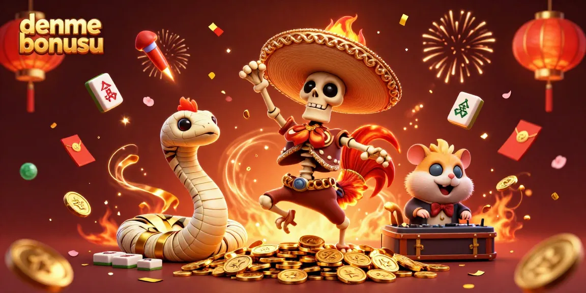 Experience thrilling deneme bonusu excitement in a festive casino atmosphere featuring vibrant characters.