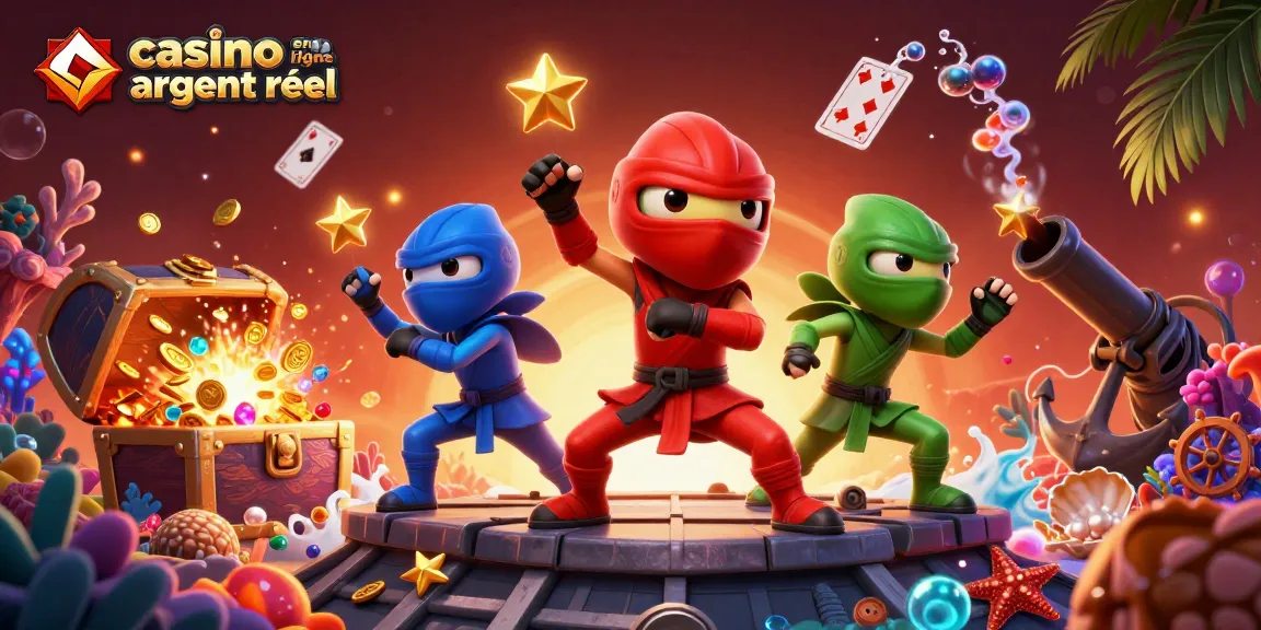 Jouer à des jeux de casino en ligne argent réel avec des chameleons martiaux sur un fond vibrant.
