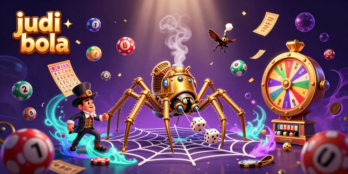 Experience judi bola excitement with a golden spider and an amused Victorian fly trapped in a web of fortune